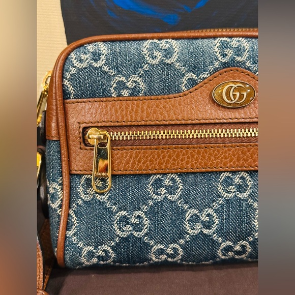 π₯ GUCCI GG DENIM OPHIDIA SHOULDER BAG FULL INCLUSION PRESTINE CONDITION - Picture 8 of 15